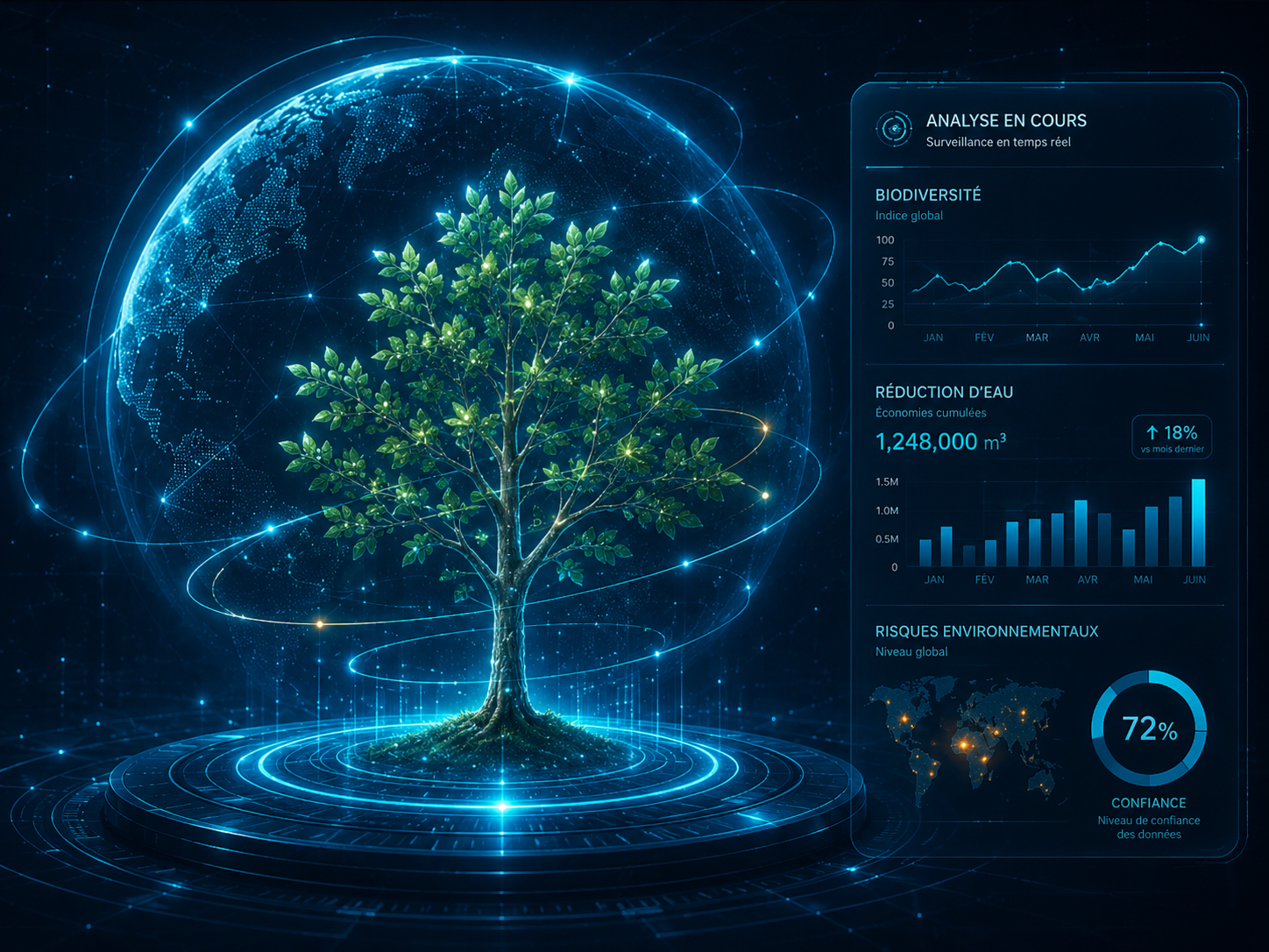 Arbre connecté représentant l'intelligence environnementale Argos